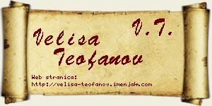 Veliša Teofanov vizit kartica